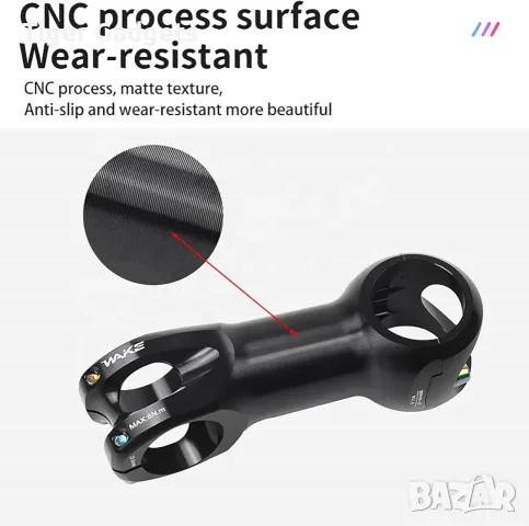 Лапа за велосипед FOMTOR 90 мм, Ø31.8 мм, -10°, CNC алуминий 7075, Черна, снимка 4 - Части за велосипеди - 55594145