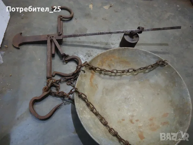 Стар кантар паланза  до 50кг., снимка 6 - Антикварни и старинни предмети - 55608324