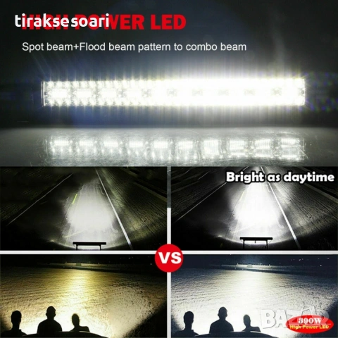 81см 585W 9D LED bar три реда – 48800lm мощен прожектор за джип, камион и техника, снимка 2 - Аксесоари и консумативи - 53991011