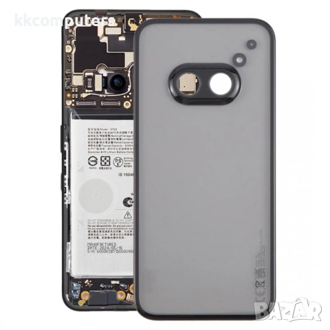 Оригинален прозрачен заден капак за Nothing Phone 2a с Черна рамка и стъкло за камерата