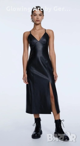 Кожена рокля Stradivarius