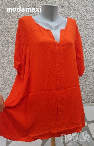 4XL  Нова туника Janina в доматено червено , снимка 2 - Туники - 55269696