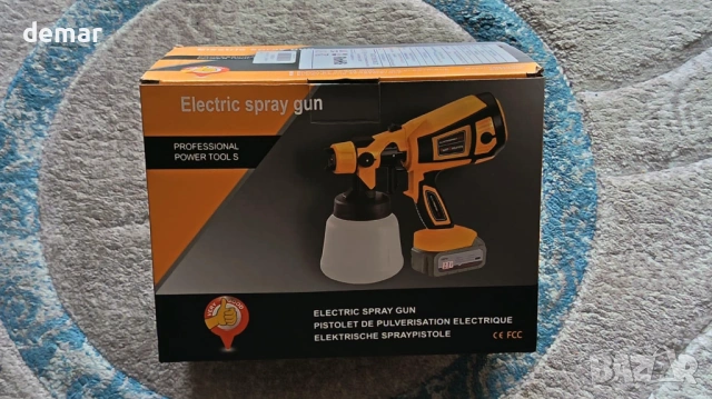 Безжичен пистолет за боядисване за Dewalt 18V батерия, 900 мл, 3 дюзи (без батерия), снимка 8 - Други инструменти - 54642685