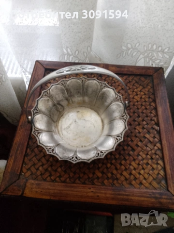 Ретро посребрена кошничка бомбониера , снимка 3 - Други - 53852167