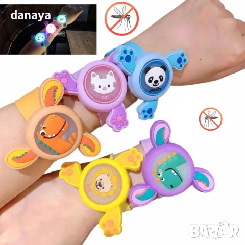 6592 Детска гривна против комари тип Светещ спинер гривна репелент