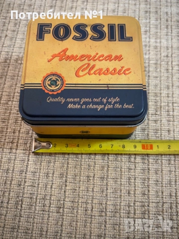 Ретро метална кутия за часовник Fossil American Classic, снимка 3 - Антикварни и старинни предмети - 55273745