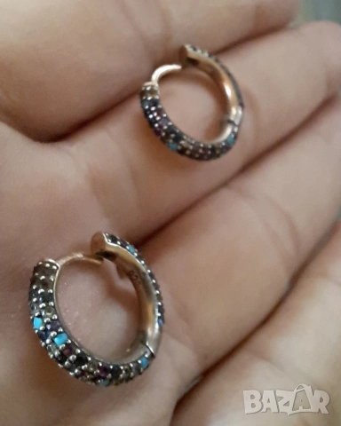 Сребърни обеци, снимка 6 - Обеци - 54177363