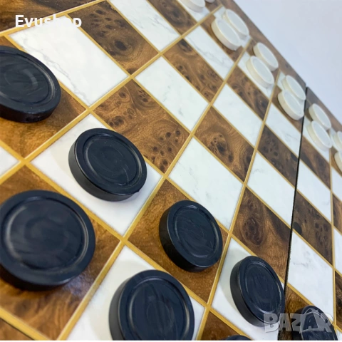 Комплект табла, шах, дама 3в1, дърво, 48x48 см, снимка 6 - Шах и табла - 54315726