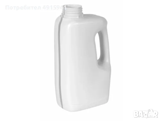 HDPE бутилка 1 литър с дръжка и визьор, бяла, R42
