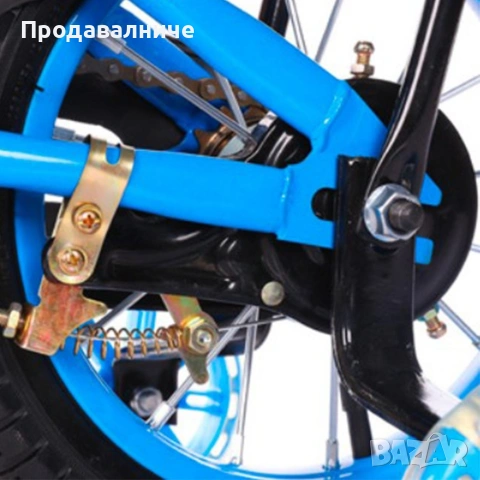 Детски велосипед с кош, помощни колела и два вида спирачки, снимка 7 - Детски велосипеди, триколки и коли - 55099385