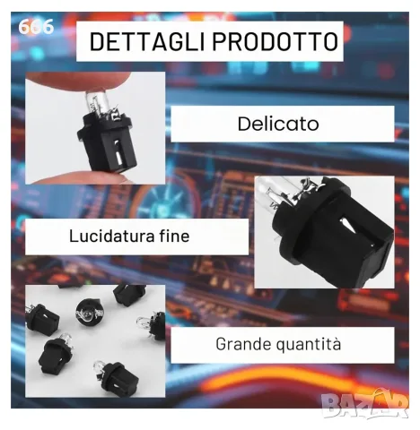 Крушки за табло за кола, 10 броя LED крушки за табло за кола 12 V 2 W, B8.5D, снимка 5 - Аксесоари и консумативи - 55470347