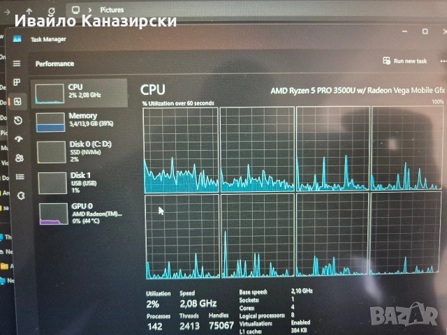 продавам лаптоп HP Elitebook 745 G6, снимка 3 - Лаптопи за работа - 55003470