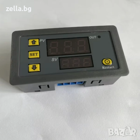 Програмируемо реле за време 220V | Дигитален таймер T1/T2 с двоен LED дисплей | 6 режима 10008, снимка 7 - Части и Платки - 54655901