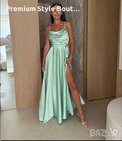 дълги сатенени рокли , снимка 7 - Рокли - 54003062