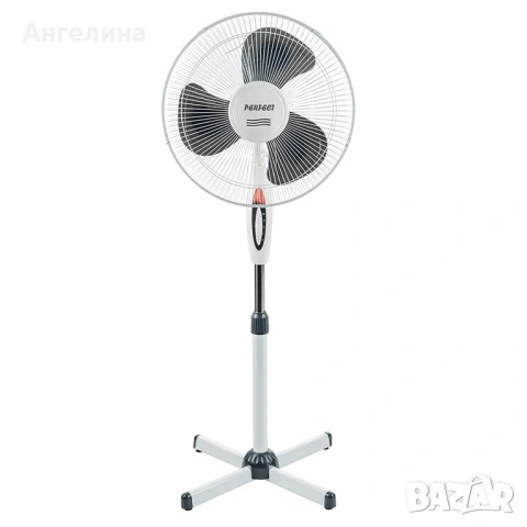 Вентилатор на стойка 16'' Perfect FM-3212, 40W, бяло-сиво, снимка 6 - Вентилатори - 55129381
