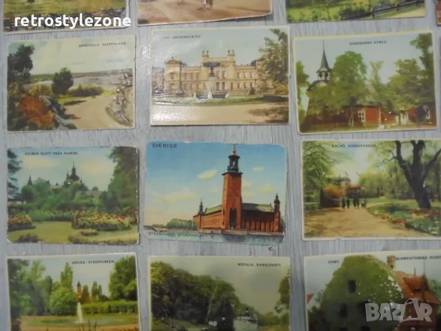 № 8708 Комплект 30 стари малки картички с изгледи от Швеция , снимка 3 - Други ценни предмети - 55425638
