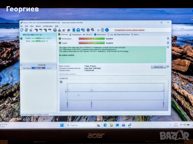 КАТО НОВ Лаптоп Acer Aspire 3 Intel i5 10th 8GB RAM 512 SSD, снимка 5 - Лаптопи за игри - 54898337