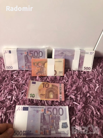 Налични реквизитни евро банкноти пачки по 10€ и по 500€ , снимка 5 - Нумизматика и бонистика - 53958352