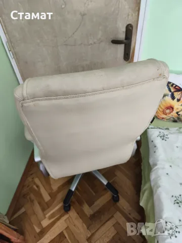 Кожен Геймърски офис стол бял, снимка 5 - Столове - 55644215
