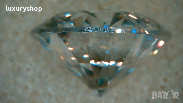 Диамант, Moissanite Brilliance, със сертификат, гравиран номер на камъка -50 ЕВРО - 2 карата, снимка 2 - Бижутерийни комплекти - 55082781