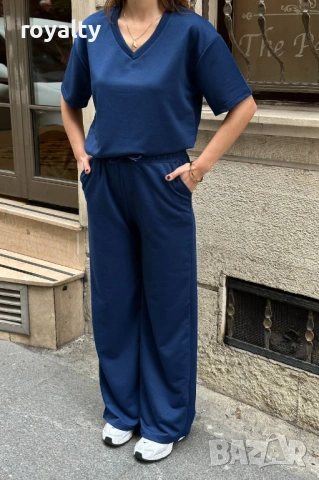 Нов Син Дамски Комплект 