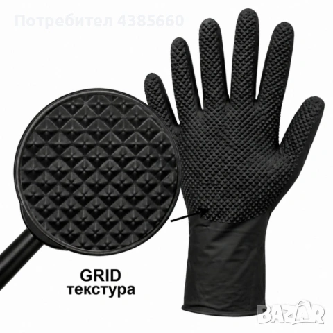 Нитрилни ръкавици с релеф GRID, снимка 3 - Обзавеждане на кухня - 54879758