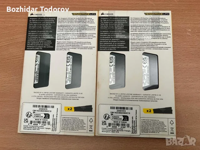 Памет 2x8GB DDR4 3600 Corsair Vengeance LPX - CMK16GX4M2D3600C18, снимка 2 - RAM памет - 55322536