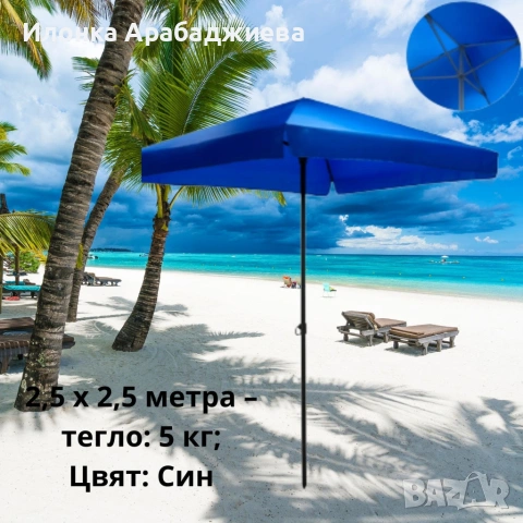 Квадратен градински чадър, снимка 4 - Градински мебели, декорация  - 55070253