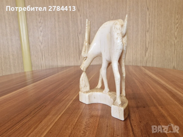 Африканска статуетка слонова кост 268 гр., снимка 4 - Статуетки - 54700641