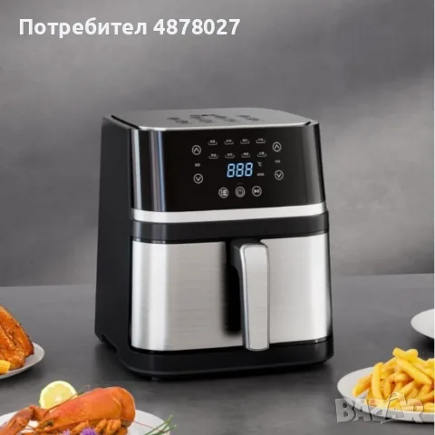 Електрически фритюрник с капацитет 10L – неръждаема стомана, 1350W, автоматично изключване, снимка 4 - Други - 55419656