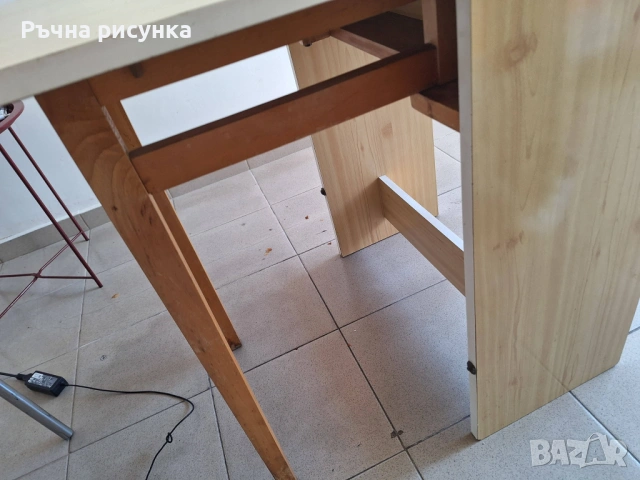 Голяма ретро маса -сгъваема , снимка 5 - Декорация за дома - 30497568