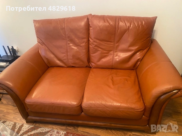 Комплект дивани естествена кожа Явор, снимка 3 - Дивани и мека мебел - 54623215