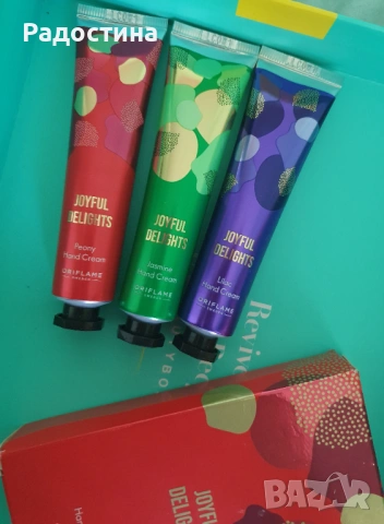 Oriflame Joyful Delights Hand Cream Trio (3 x 30ml) - New, Gift Set, снимка 2 - Козметика за тяло - 54396782