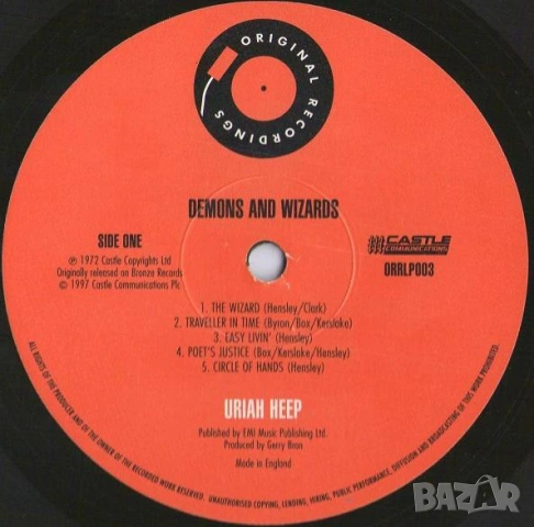 Грамофонни плочи Uriah Heep ‎– Demons And Wizards, снимка 4 - Грамофонни плочи - 54496968