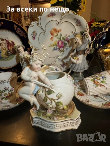 Sitzendorf Germany  Circa 1904 - “Вазата с херувима” Код P2179, снимка 12 - Колекции - 54170152