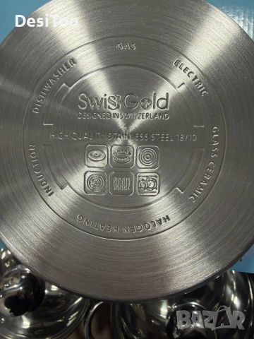 Комплект тенджери Swissgold EMMIE (SG-18099) – 3 броя с 5-слойно капсуловано дъно, снимка 7 - Съдове за готвене - 54808148