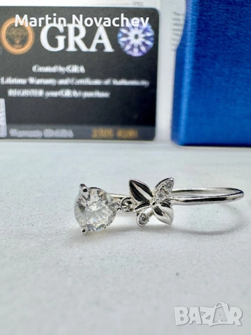 Сребърни обеци с мойсанит (Диамант) 0.5 карата, снимка 8 - Обеци - 54243312