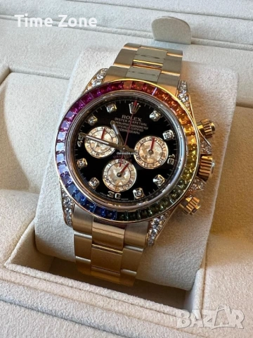 Rolex Cosmograph Daytona 40mm White Gold "Rainbow" Automatic Дамски / Унисекс Различни Варианти, снимка 14 - Дамски - 54047440