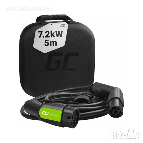 Кабел за зареждане Green Cell GC type 2, 7,2 kW, За EV / PHEV зареждане, 5 м