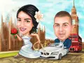 Дигитални Карикатури Портрет Ръчна Рисувана Карикатура Подарък Рожден ден Юбилей Двойка Картини , снимка 13