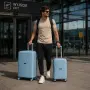 Комплект куфари за пътуване 3 в 1 на колелца, поликарбонат, ТЪМНО СИНИ, СВЕТЛО СИНИ, ЧЕРНИ, снимка 4