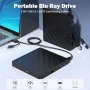 Wbacon 5 в 1 външно Blu Ray устройство, преносим Blu Ray плейър с USB 3.0 Type-C, снимка 2
