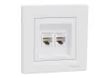 Продавам 5бр компютърна розетка двойна RJ45 Schneider бяла, снимка 2