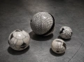 Авторски комплект студийна керамика „RAKU Crackle Spheres“ – 4 броя, снимка 3