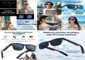 Touch Контрол Хендсфрий Смарт Очила UV Защита Bluetooth5.3 ГласовПреводач ИзкуственИнтелект 2xКолони, снимка 1