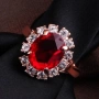 💍 24K Златно Покритие ✨️Дамски Пръстени 💍с Циркон💎 – Зелен, Син, Червен | Лимитирана Серия ⚜️✨️, снимка 4