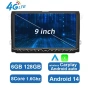 9” 6/128GB за VW*SEAT*Skoda 2-DIN с Android 14, 8-ядрен процесор, 4G/LTE, CarPlay и AndroidAuto , снимка 1