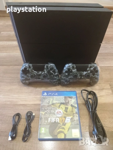 PlayStation 4 Fat 500GB / След Профилактика / 2 Камуфлажни Джойстика + FIFA 17