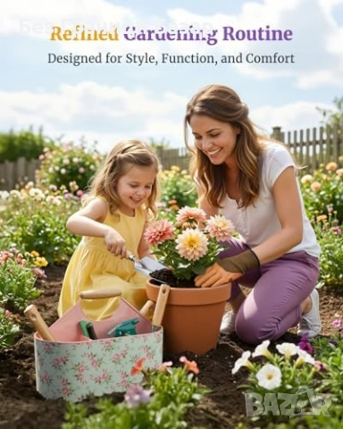 Нов Комплект градински инструменти от неръждаема стомана 9 части кошница 4 отделения, снимка 2 - Градински инструменти - 54150717