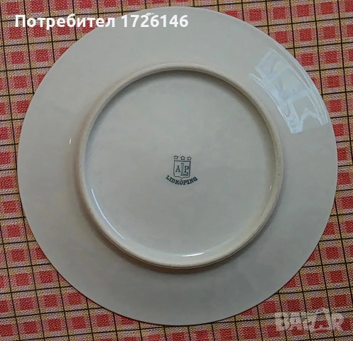 Порцеланови чинии със златен кант 8 бр. на AB Lidköpings Porslinsfabrik Sweden , снимка 3 - Чинии - 54044532